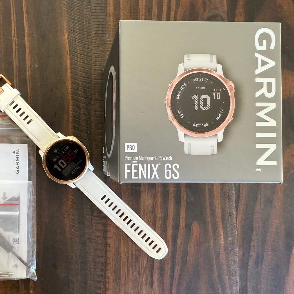 Garmin Fenix 6S Pro Rose Gold and White Smartwatch